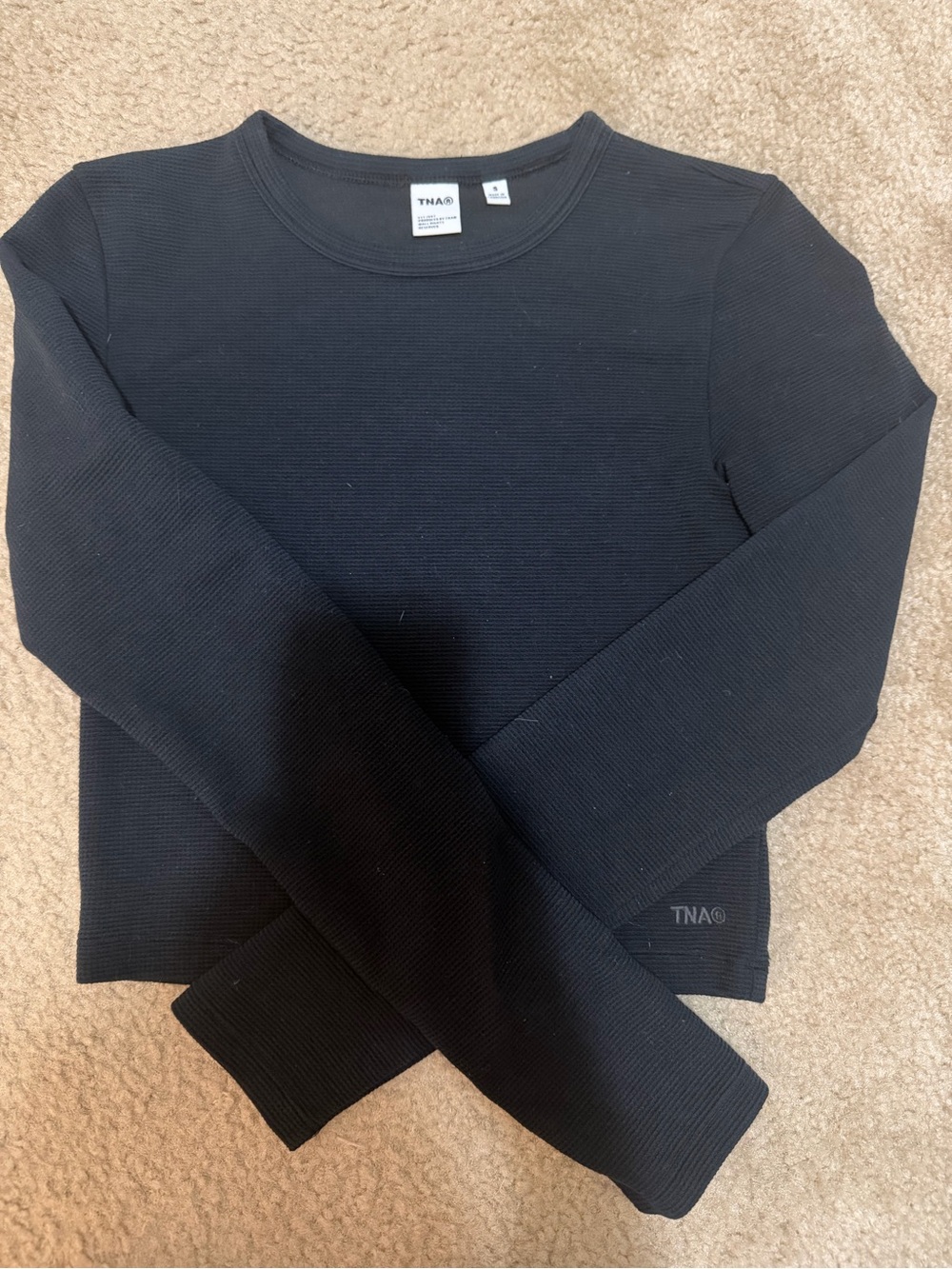 Aritzia TNA waffle knit longsleeve